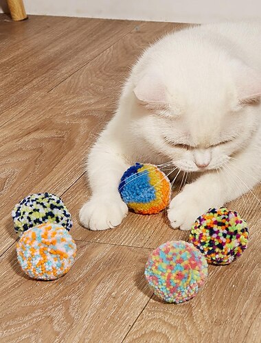  juguetes transfronterizos para gatos nueva bola de felpa color de gato polipropileno resistente a los arañazos y resistente a las mordeduras suministros para gatos al por mayor