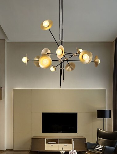  Moderne Kronleuchter mit 3/6/9/12 Lichtern aus Messing, Pendelleuchte, Deckenleuchte für Esszimmer, Küche, Wohnzimmer, Schlafzimmer, 110–240 V