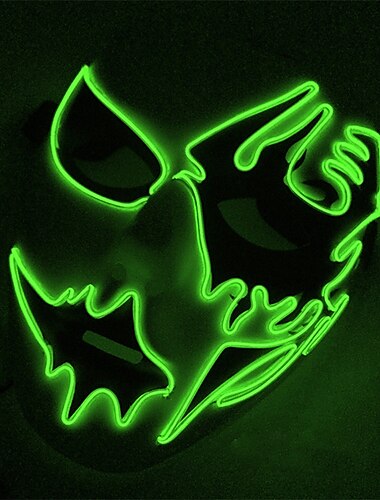  Neonlicht-LED-Maske, LED-Halloween-Gruselmaske, Cosplay-Party-Maske, Maskerade-Masken, Halloween-Kostüm, Karneval, Glow-Party-Requisiten