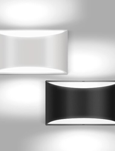  Confezione da 2 lampade da parete per interni cablate semplici e moderne da 20 cm 8 pollici in bianco e nero 9w lampadina g9 sostituibile adatta per camera da letto comodino soggiorno studio ac85-265v