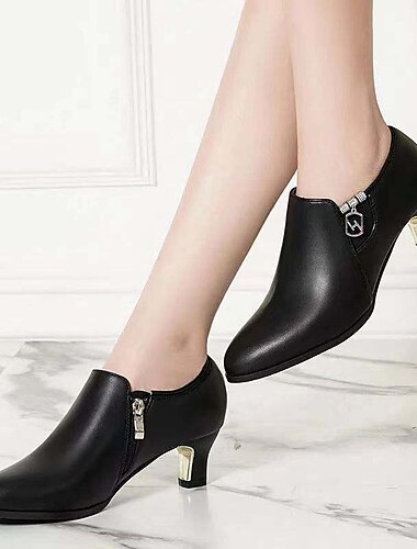  Weiße Stiefeletten für Damen – spitze High Heels mit Reißverschlussdetail für elegante Bürokleidung, Partys und Herbstoutfits