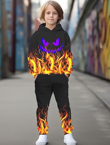  Miles Morales costume Halloween ragazzi 3D Spider felpa con cappuccio e pantaloni set manica lunga stampa 3D autunno inverno moda attiva fresco poliestere bambini 3-12 anni vacanze per strada all'aperto vestibilità regolare