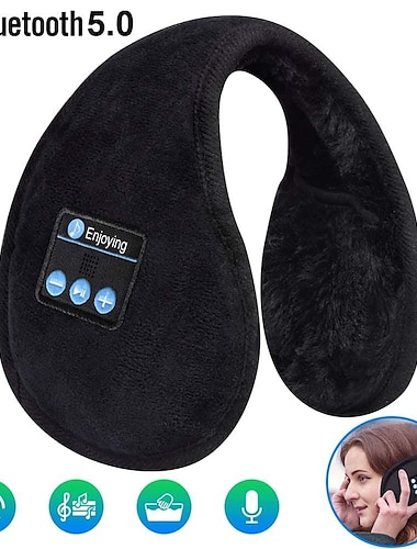  Casques audio Bluetooth unisexe à oreille rabattables chauffe-oreilles Bluetooth 4.2 sans fil écouteurs de musique avec microphone pour l'extérieur en hiver