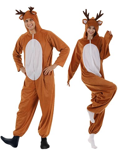  Reinsdyr Julepysjamas Herre Dame Gutt Jente Jul Cosplay kostyme Barne Voksne Jul julaften Jul Fest Hjemmeklær Heldraktskostymer