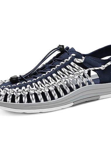  sandales de sport en corde tressée pour hommes – chaussures aquatiques d'extérieur respirantes avec cordon de serrage réglable pour la randonnée et les activités de plage