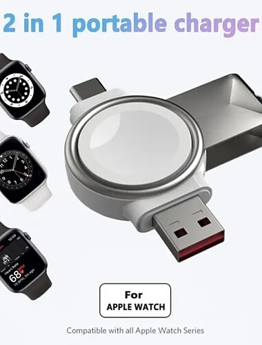  2 в 1 портативное беспроводное зарядное устройство для магнитных часов с usb-разъемом для Apple iwatch series 8 ultra 7 se 6 5 4 3 2