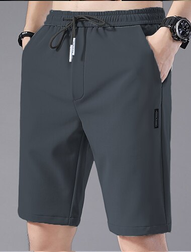  Herren Sportliche Shorts Aktive Shorts Lässige Shorts Tasche Kordelzug Elastische Taille Glatt Komfort Rasche Trocknung Outdoor Täglich Ausgehen Modisch Strassenmode Schwarz Hellgrün