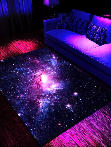  Blacklight Printed Carpet UV Reactive Glow in the Dark Rug Large Non-Slip Rug Mat for Room Decor