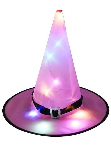  1 Stück Halloween-LED-Hexenhut, leuchtender Hexenhut, Halloween-Kostüm-Requisiten, Outdoor-Baum-Hängedekoration, Zubehör