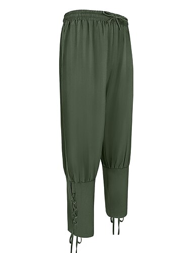  Retro Vintage Mittelalterlich 17. Jahrhundert Maskerade Piratenhose Ren Faire Ritter Wikinger Kreuzritter Kordelzug Einfarbig Herren Seeräuber Fantasie Maskerade Party / Abend Erwachsene Hose Herbst