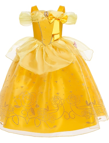  Sleeping Beauty Beauty and the Beast Princess Belle Dress Cloak Flower Girl Dress Cosplay Costume Party Movie Cosplay for Girls' Kid's Children's Day Masquerade Wedding Wedding Guest