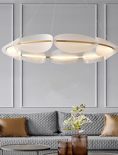  kroonluchter verlichting 3 kleuren 60cm acryl hanglamp woonkamer slaapkamer eetkamer koffie winkel bar hotel versier armaturen parelketting vorm hangend licht 110-240v