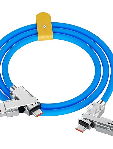  1 csomag Többszörös töltőkábel 3,3 láb USB C - USB C / Lightning USB A - micro USB / USB C 6 A Töltőkábel Gyorstöltés Magas adatátvitel Tartós 4 az 1-ben Könnyű hordozhatóság Kompatibilitás Macbook