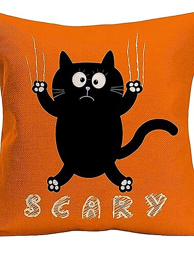  Halloween-Kissenbezug, doppelseitig, 1 Stück, weich, dekorativ, quadratisch, Kissenbezug für Schlafzimmer, Wohnzimmer, Sofa, Couch, Stuhl, Kürbisgeist, Süßes oder Saures, Halloween-Dekorationen