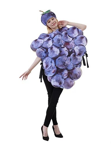  Fruchttrauben-Feinschmecker-Cosplay-Kostüm, lustige Kostüme, Erwachsene, Herren, Damen, lustiges Kostüm, Performance, Party, Halloween, Karneval, Maskerade, einfache Halloween-Kostüme, Karneval