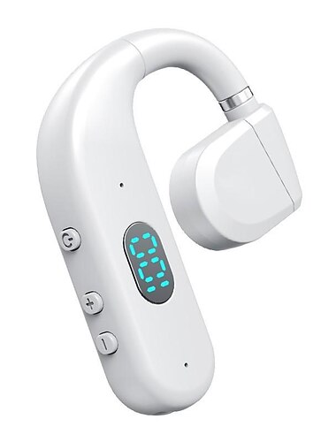  1 unidad de auricular inalámbrico bluetooth de larga espera con pantalla de potencia led, auricular bluetooth con cancelación de ruido, auricular inalámbrico con gancho para la oreja, auriculares