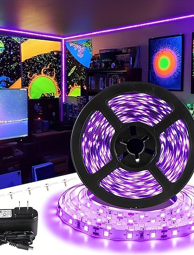  5m 2x5M Bandes Lumineuses LED Flexibles Ensemble de Luminaires 300-600 LED 2835 SMD 8 mm 1Set Support de montage 1 jeu Blanc Chaud Violet Bandes lumineuses LED Halloween Auto-Adhésives 12 V