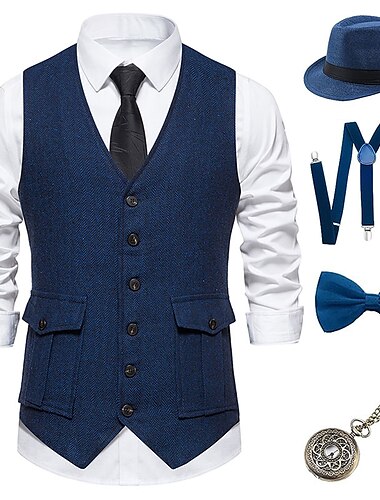  Retro Vintage Goldene Zwanziger 1920er Outfits Weste Panamahut Gentleman Gangster Urlaub Weihnachten Mode Normal Herren Weihnachten Halloween Karneval Abschlussball Club Junggesellinnenabschiedsparty