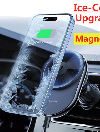  caricatore wireless per auto magnetico telefono per auto holer mount ice cold 15w stazione di ricarica rapida per macsafe iphone 14 13 12 pro max mini