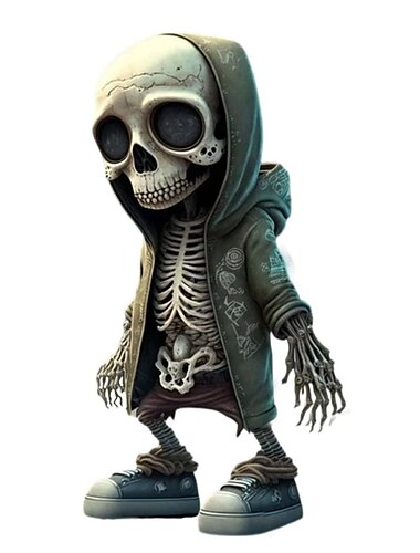  1 Stück Acryl-Halloween-Skelett-Puppenmodell zum Sammeln, lustige Feiertagsdekoration, Geschenke, Zwergstatue, Zombie-Zwergstatue, fantastische Ornamente, Totenkopf für Zuhause, Büro, Raumdekoration,