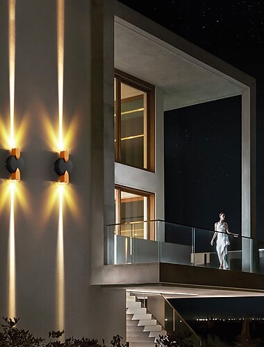  LED-Wandleuchten, geometrisches Design, wasserdicht, IP65, Außenwandleuchten, moderner minimalistischer Stil, Aluminium, Wohnzimmer, Schlafzimmer, Flur, Wandleuchte, 110–240 V