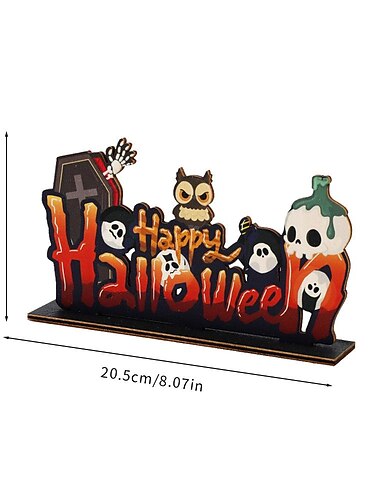  Halloween-Holzornamente, Dekorationen, Urlaubsszenen-Layout, Desktop-Ornamente, Halloween-Dekorationen