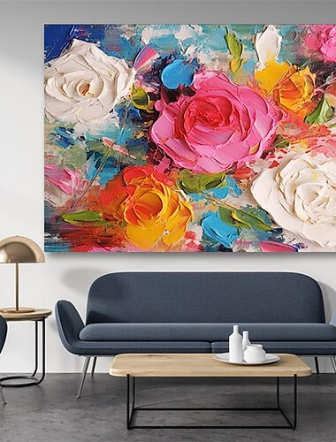 pintura al óleo 100% hecho a mano pintado a mano arte de la pared sobre lienzo abstracto colorido vintage floral botánico moderno decoración del hogar decoración lienzo enrollado sin marco sin estirar