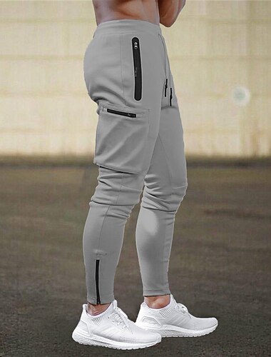  Herren Jogginghose Trainingshose Jogginghose Jogger Hose Hosen Zip Kordelzug Elastische Taille Farbblock Komfort Atmungsaktiv Casual Täglich Festtage Sport Modisch Schwarz Armeegrün