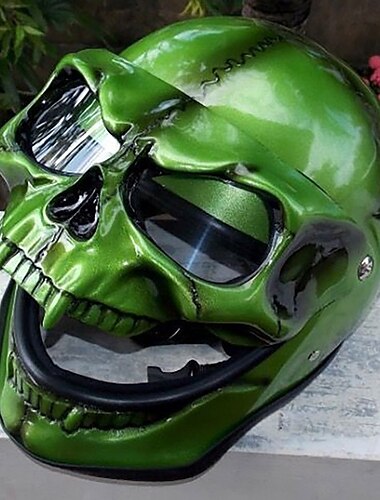  Halloween-Motorrad-Schädelmaske, Totenkopf-Skelett-Visier mit verstellbaren Skeletthelmen, Motorrad für junge Leute