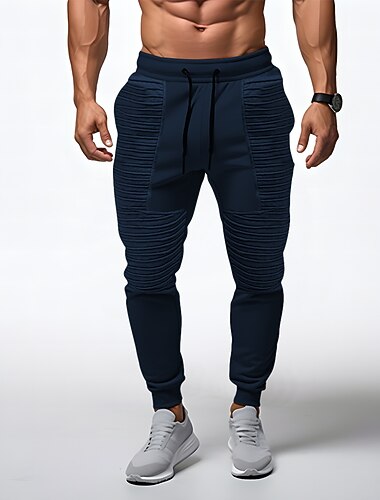  Herre Joggebukser Joggere Jogger Bukser Snorer Elastisk midje Plisseringer Fargeblokk Komfort Pustende Avslappet Daglig Ferie Sport Mote Militærgrønn Svart