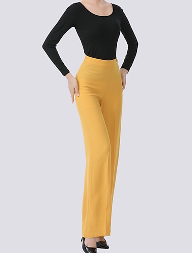  Latindans Ballroom-dans Latin salsadans Bukser Ren Farge Dame Ytelse Dagligdagstøy Høy POLY