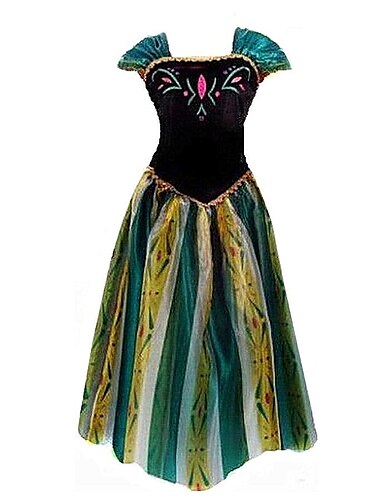  Die Eiskönigin Märchen Prinzessin Anna Blumenmädchenkleid Themenparty-Kostüm Tüllkleider Cosplay Film Cosplay for Damen Erwachsene Karneval Maskerade Junggesellinnenabschiedsparty