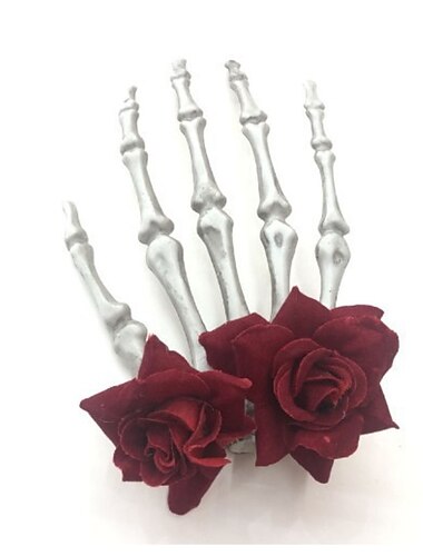  Halloween Hände Knochen Haarspangen Skelett Krallen Haarspange Haarnadel Horror Haarspange schwarz weiß Totenkopf Klaue Haarspange übertrieben Karneval Party Klaue Haarspangen Damen Mädchen