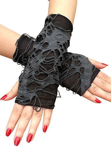  Guantes Adulto Mujer punk gotico Víspera de Todos los Santos Víspera de Todos los Santos Carnaval Mardi Gras Disfraz de carnaval fácil