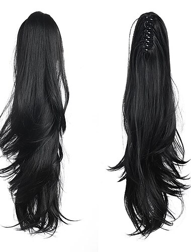  garra de extensión de cola de caballo para mujer pieza de cabello rizado 24 extensiones de cabello de cola de caballo sintéticas muy largas & voluminoso rizado ondulado resistente al calor