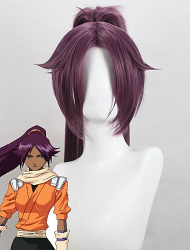  yoruichi shihouin סגול קוספליי פאות מסיבת ליל כל הקדושים פאות
