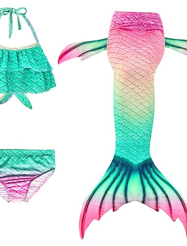  Mořská panna Ariel Ocasy mořské panny Plavky Bikiny Malá mořská víla Dovolená for Dívčí Dětské Plesová maškaráda