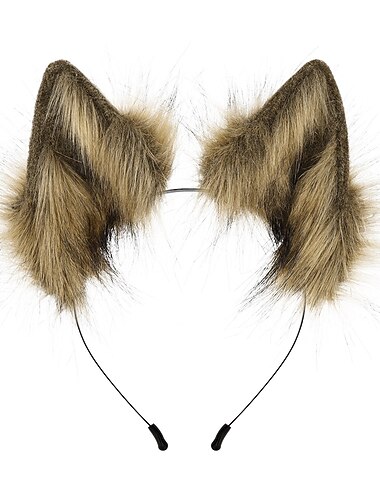  Handmade Simulation Animal Ear Hair Hoop Plush Dress Up As Wolf Ear Headband Cosplay As Lone Wolf Hair Accessory
