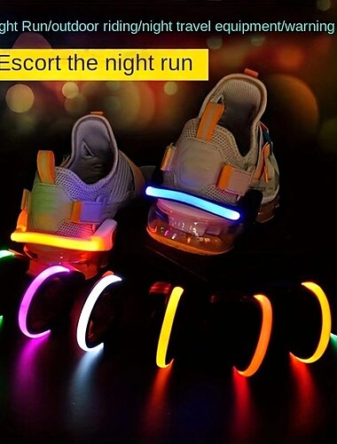  Luz de advertencia LED luminosa para exteriores, clip intermitente para zapatos, luz para correr de noche, montar en bicicleta, trotar, lámpara de luz de seguridad