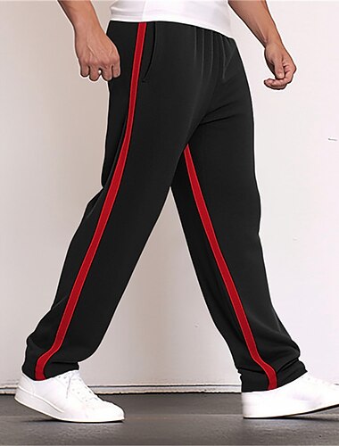  رجالي بنطلونات عداء ببطء بنطال رياضي بقصة مستقيمة رباط مرونة الخصر الساق المستقيمة ألوان متناوبة بقع راحة متنفس فضفاض مناسب للبس اليومي مناسب للعطلات الرياضات موضة أسود أصفر