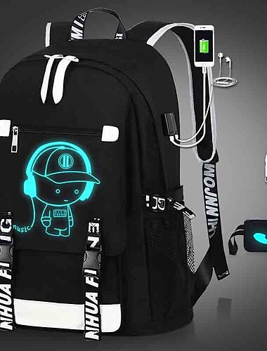  Zaino tecnologico per ragazzi preadolescenti e adolescenti, borsa scolastica capiente in stile gaming con porta USB per la scuola superiore, il tragitto casa-università e i viaggi.