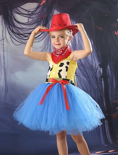 Cowgirl Boisé Robe Costume de Cosplay Tutu Enfant Fille Cosplay Fête / Soirée Carnaval Mascarade mardi Gras Costume de carnaval facile