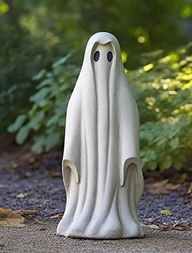  Halloween-Geisterskulptur, Außenstatue, Geisterdekor aus Kunstharz für Hof, Rasen, Veranda, Schreibtischdekoration, gruselige Halloween-Tischdekoration, Gartenhandwerk 15 cm