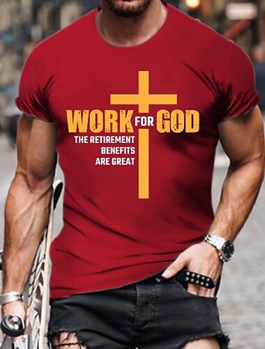  男性用 レタード グラフィック Tシャツ カジュアルスタイル コットン１００％ 半袖 グラフィック シャツ ワイン ブラック ホワイト 快適なTシャツ アウトドア ストリート ファッションデザイナーの衣類