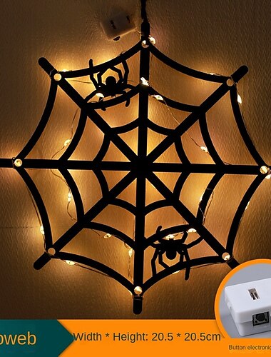  Halloween-LED-Deko-Lichter, Glühspinnen-Auflistung, Geister-Festival-Geisterlichter, Halloween-Party-Atmosphäre, Layout, Fledermäuse, 3D-Nachtlicht, Fenster, Tür, Wandleuchte
