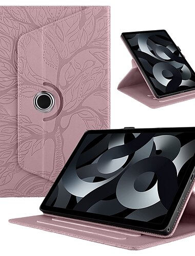 Tableta Carcasa Funda Para Apple 11 9.7 iPad Air 5.º ipad 9th 8th 7th Generation 10.2 inch iPad aire 3 iPad mini 5to 4to con Soporte Dar la vuelta Rotación 360º Árbol Color sólido TPU Cuero de PU