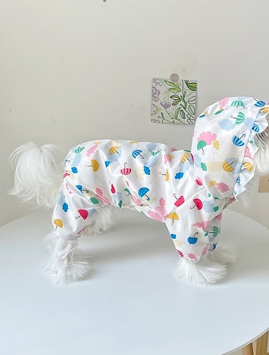  カラフルな傘レインコートペットの犬小型犬猫テディベアの服