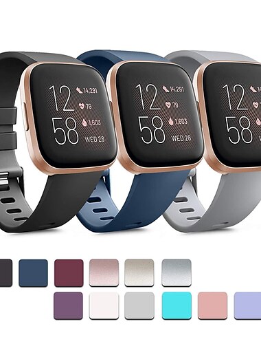  حزام الساعة الذكية متوافق مع فيتبيت Versa 2 / Versa Lite / Versa SE / Versa سيليكون ساعة ذكية حزام نساء رجال عصابة الرياضة إستبدال معصمه