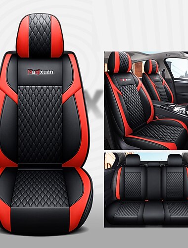  Capa de Assento de Carro Universal em Couro PU Cinco Assentos Almofada de Assento Respirável Acessórios para a Maioria dos Modelos