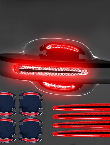  Starfire 4 Stück/8 Stück Universal-Türgriffaufkleber 3D-Carbonfaser-Autotürgrifflack-Kratzschutzaufkleber Stonego Autotürgriff-Kratzabdeckung